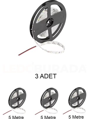 Cata CT-4480 LED Şerit Iç Mekan 10 Çipli  Beyaz Işık 5 Metre - 3’lü Paket