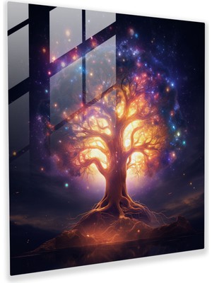 Painted Anarchy Göksel Hayat Ağacı Kanvas Tablo, Hayat Ağacı, Duvar Sanatı, Mistik Dijital Tablo, Göksel, 30X30