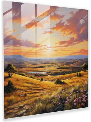 Painted Anarchy Sunset Serenity Cam Baskı - Gün Batımı, Cam Sanatı, Gün Batımı, Duvar Süslemesi, 30X30