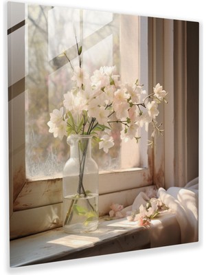 Painted Anarchy Natürmort Cam Baskı - Sakin Çiçek Vazo - Natürmort, Ev Dekorasyonu, Duvar Dekorasyonu, Cam Sanatı, 30X30