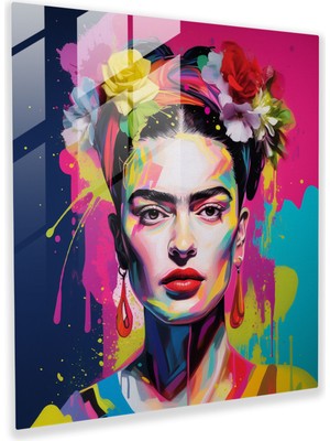 Painted Anarchy Frida Kahlo Cam Baskı - Frida Kahlo, Cam Sanatı, Cam Baskı, Ev Dekorasyonu, 30X30