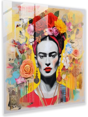 Painted Anarchy Frida Kahlo Cam Baskı - Resilient Fusion - Frida Kahlo, Resilience, Çiçekler, Meksika Motifleri, 30X30