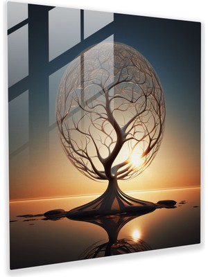 Painted Anarchy Modern Dijital Hayat Ağacı Cam Baskı - Hayat Ağacı, Dijital Sanat, Ev Dekorasyonu, Cam Baskı, 30X30