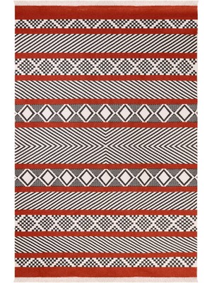 Evidea Soft Etnico Çift Taraflı Kilim - Kırmızı - 160X230 cm