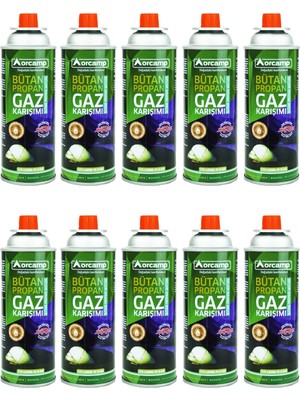 Orcamp 227 Gram Valfli Gaz Ocak Kartuşu 10'lu Set KTS-227 Hafif Taşıma Özelliği ile Pratik Kullanım