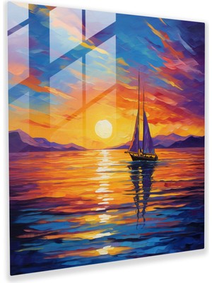 Painted Anarchy Canlı Gün Batımı Cam Baskı