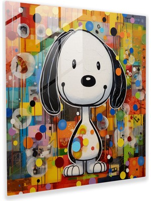 Painted Anarchy Snoopy Soyut Kolaj Cam Baskı