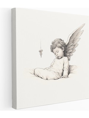 Painted Anarchy Uyuyan Serenity Minimalist Melek Kanvas Tablo, 30X30 cm