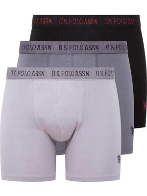 U.S. Polo Assn. 3'lü Modal Uzun Paça Erkek Boxer %47 Pamuk %47MODAL %6 Likra