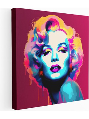 Painted Anarchy Neon Pop Marilyn Monroe Kanvas Tablo, 30X30 cm