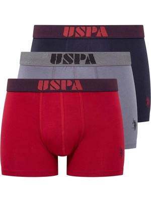 U.S. Polo Assn. Bordo Lacivert Antrasit 3'lü Modal Erkek Boxer %47 Modal %47 Pamuk %6 Likra