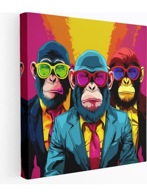 Painted Anarchy 3 Maymun Pop Art Comic Kanvas Tablo