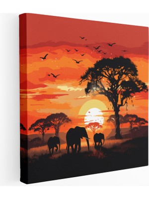 Painted Anarchy Serengeti Gün Batımı Kanvas Tablo, 30X30 cm