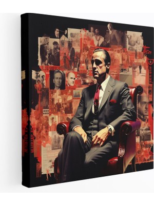 Painted Anarchy Godfather Digital Collage Kanvas Tablo