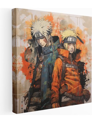 Painted Anarchy Çağdaş Naruto ve Jiraiya Eğitimi Kanvas Tablo, 30X30 cm
