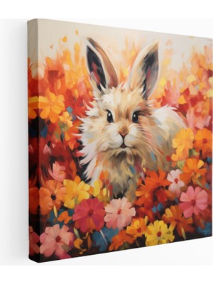 Painted Anarchy Kabarık Tavşan Empresyonist Kanvas Tablo, 30X30 cm