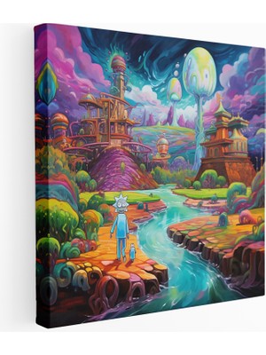 Painted Anarchy Fantastik Manzara Rick ve Morty Kanvas Tablo, 30X30 cm