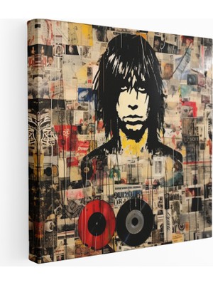 Painted Anarchy Grunge Mozaik Karışımı Kanvas Tablo, 30X30 cm