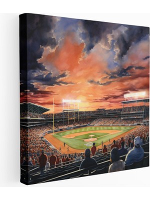 Painted Anarchy Beyzbol Stadyumu Gün Batımı Kanvas Tablo, 30X30 cm