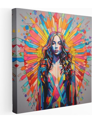 Painted Anarchy Neon Melek Pop Art Kanvas Tablo, 30X30 cm