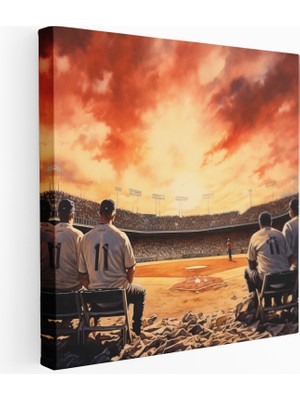 Painted Anarchy Gün Batımı Beyzbol Kanvas Tablo, 30X30 cm