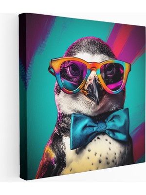 Painted Anarchy Neşeli Bebek Penguen Pop Art Kanvas Tablo, 30X30 cm