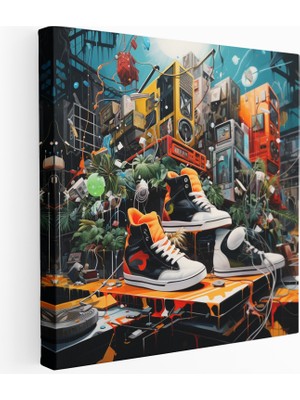 Painted Anarchy Urban Fusion Kolaj Kanvas Tablo, 30X30 cm