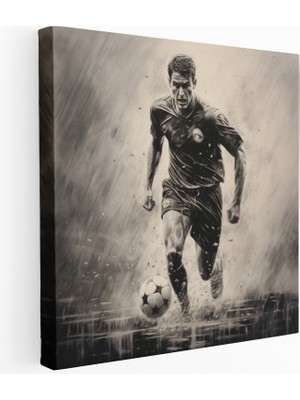 Painted Anarchy Yağmurlu Futbol Sahası Kanvas Tablo, 30X30 cm
