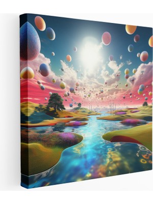 Painted Anarchy Yüzen Golf Sahası Gerçeküstü Kanvas Tablo, 30X30 cm