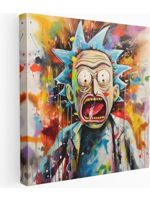 Painted Anarchy Soyut Rick ve Morty Ifadesi Kanvas Tablo, 30X30 cm