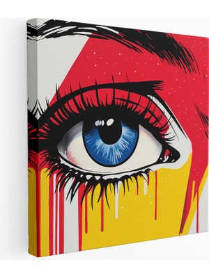 Painted Anarchy Lichtenstein'dan Ilham Alan Pop Art Kadın Kanvas Tablo, 30X30 cm