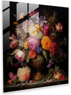 Painted Anarchy Rönesans Çiçek Cam Baskı