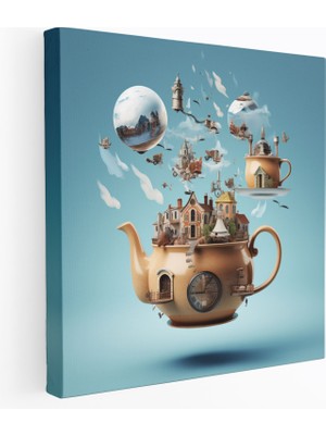 Painted Anarchy Natürmort Kanvas Tablo: Sürreal Dijital Kolaj