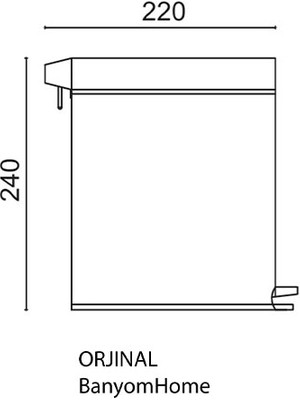 Çelik Banyo  70-212 Paslanmaz Çelik 3 Litre Pedallı Banyo Çöp Kovası Siyah