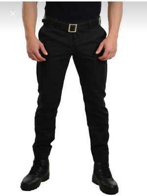 My Tekstil Yandan Cırtlı Likralı Siyah Pantolon