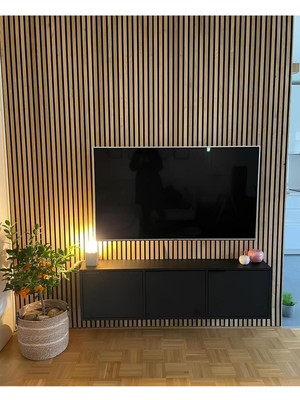 Özbir Mdf Akustik Panel 100X280 Safir Meşe Ahşap Duvar Paneli