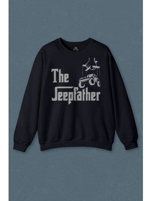 So Cool Lacivert Sweatshirt The Jeepfather Godfather Off Road Jeep Cip Baskılı Unisex Sweat