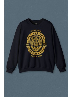 So Cool Lacivert Sweatshirt Rey Mysterio Wwe Amerikan Güreşi Booyaka 619 Baskılı Unisex Sweat