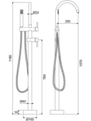 Newarc Step Tabandan Banyo Bataryası-Krom 900516