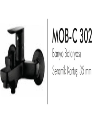 Fleko MOB-C302 Sıyah Mat Banyon Batarya