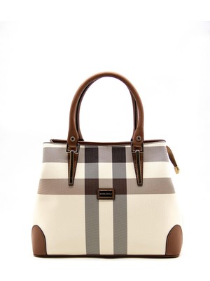 Silver & Polo Krem - Taba SP667 Kadın El Çantası