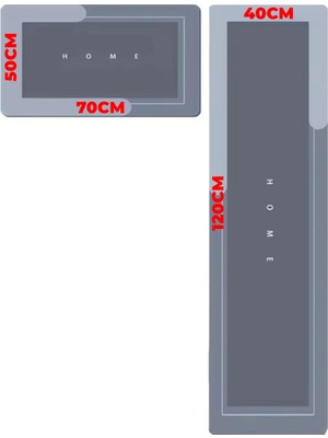 Destpak 2 Adet Su Emici Kaymaz Tabanlı Banyo Paspası Seti - Mutfak Tezgah Önü Paspası - 50X70 ve 40X120 cm