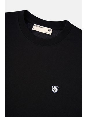 WWF Market Panda Oversize T-Shirt Siyah