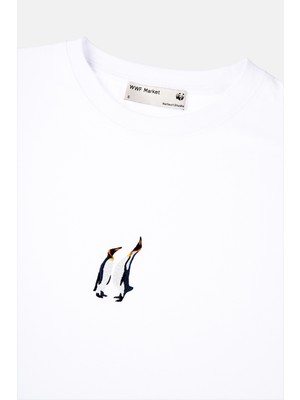 WWF Market Imparator Penguen Light-Weight T-Shirt - Beyaz