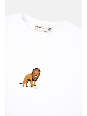 WWF Market Aslan Light-Weight T-Shirt - Beyaz