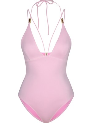 Bonesta Swimwear Crocata Pembe V Yaka Üçgen Mayo