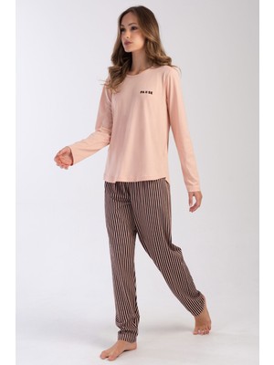 Vienetta Pamuklu Kadın Büyük Beden Uzun Kol Pijama Takım
, 403194