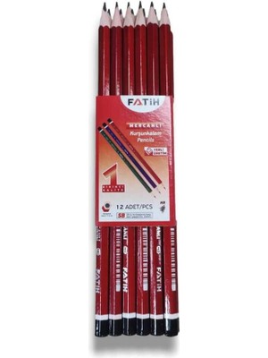 Fatih Mercanlı Kurşun Kalem 12'li Paket Kırmızı Gövde