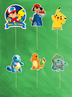 Pokemon Happy Birthday Doğum Günü Pasta Süsü