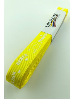 Sarı Hoşgeldin Bebeğim Baskılı Grogren Kurdele 1,5 cm